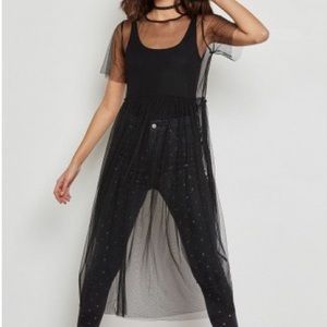 Forever 21 Sheer Black Overlay Dress NWT